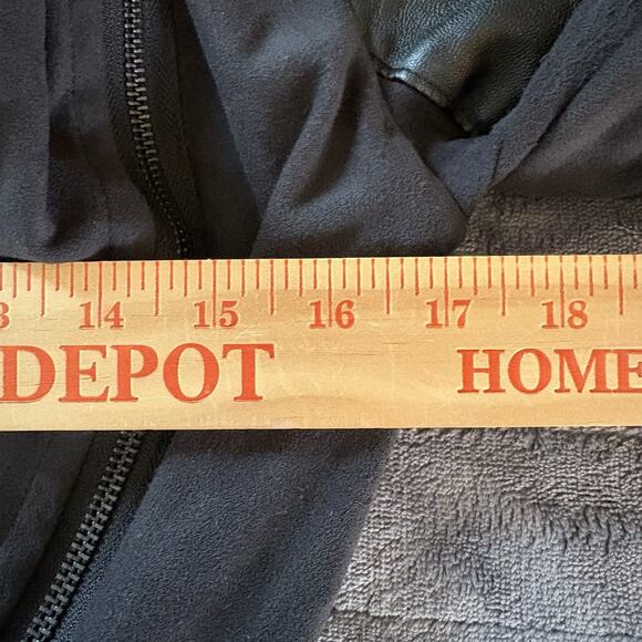 BLANKNYC Private Practice Mixed Media Black Drape Front Asymmetrical Jacket Sz S - Picture 12 of 13